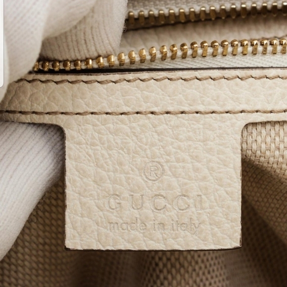 Gucci Beige Grained Leather Soho Top Handle Bag - Picture 6 of 8